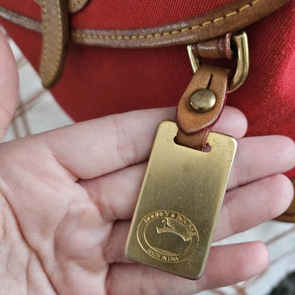 Dooney and Bourke red canvas shoulder - Picture 7 of 12